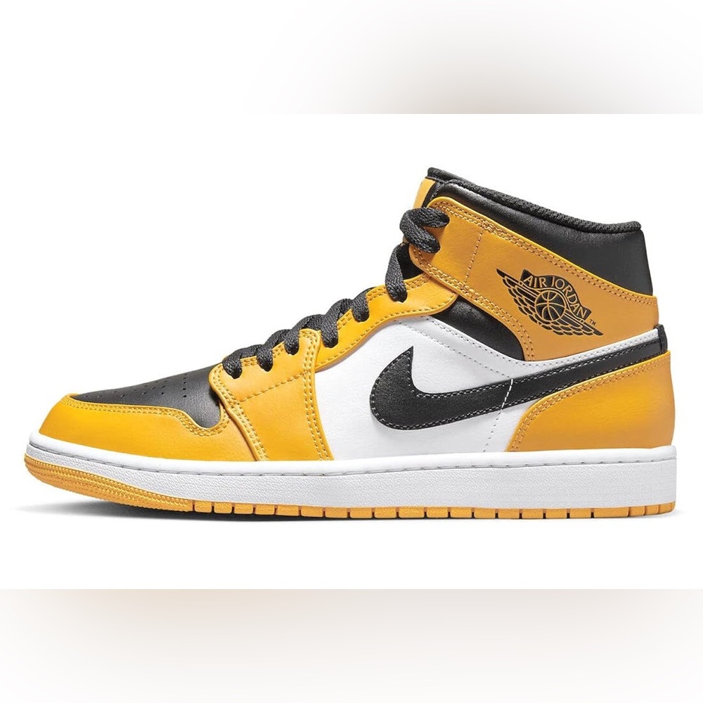 Rare Nike Air Jordan Mid Taxi 2022 Black/Yellow/White Sneakers.‎ Men size 11.5